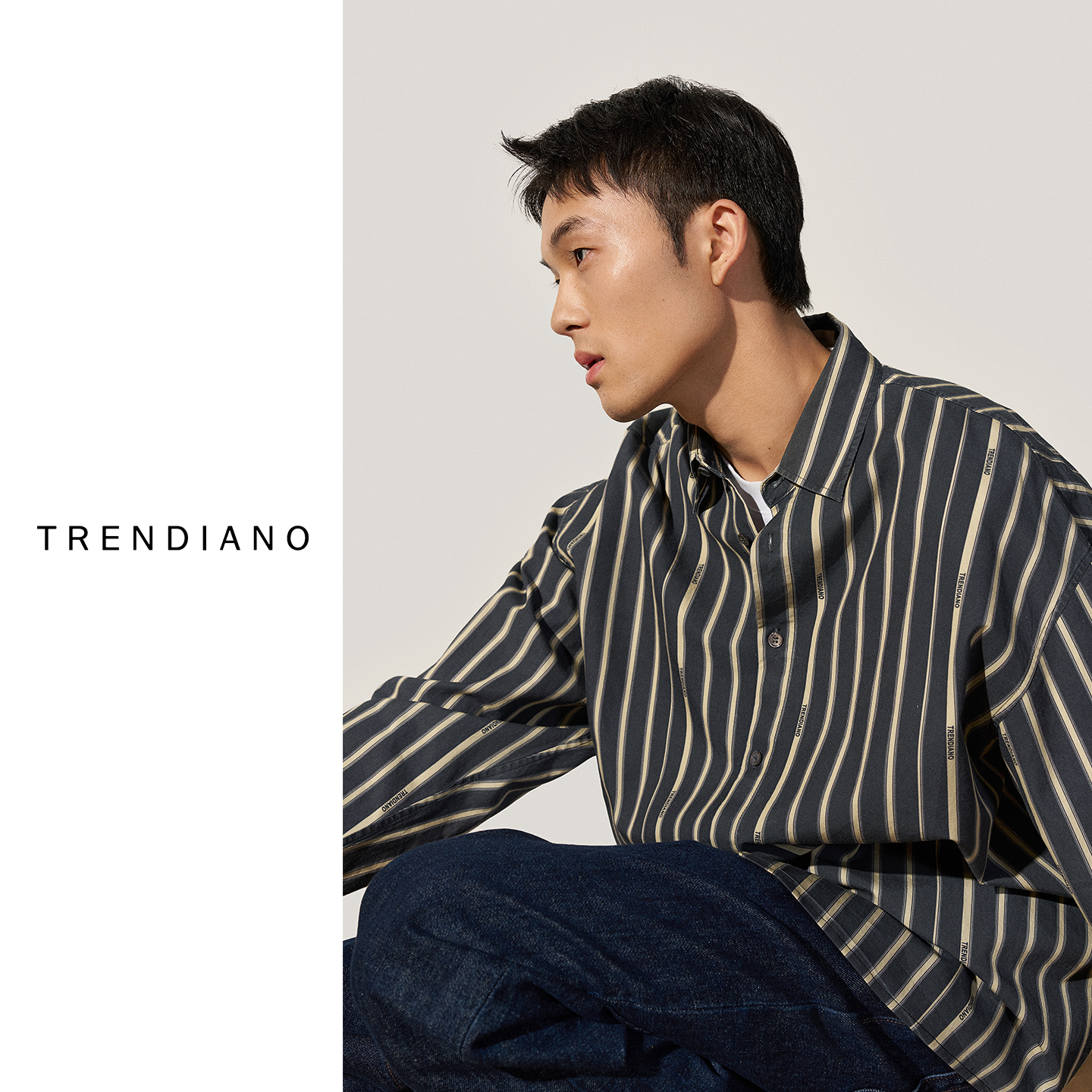 秋冬新款莫代尔棉条纹衬衫