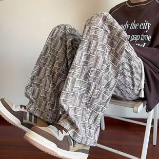 直筒裤 宽松阔腿休闲裤 子男扎染长裤 潮牌复古运动卫裤 2025款 秋冬季