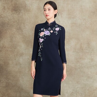 长袖新中式华韵日常宴请裙