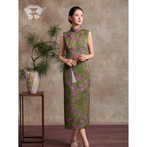 格格|绿芜花笺新中式2026改良旗袍日常可穿素雅连衣裙女显瘦优雅