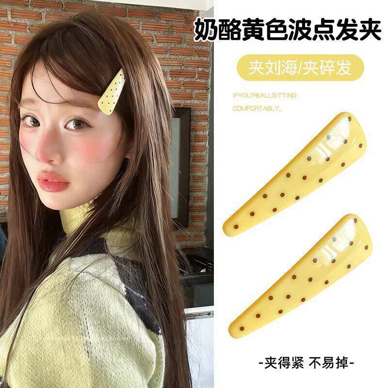 美呆了！介个奶油黄波点发夹我真的会一直夸！一整个清新自然百搭