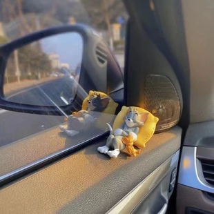 阳光正好 那就睡个午觉吧~猫和老鼠汤姆杰瑞手办车载摆件装饰品