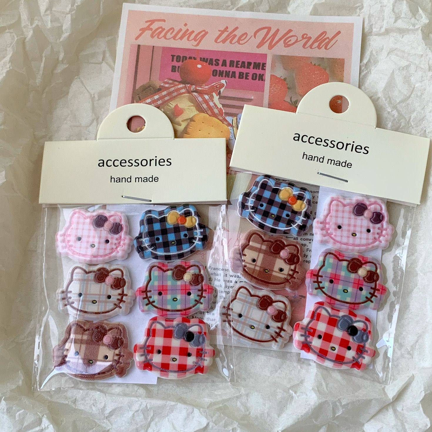 女孩子的东西也太可爱了叭！kitty装饰贴鞋花diy材料车贴水杯贴,服饰配件/皮带/帽子/围巾,DIY编织材料包,淘宝优惠券,粉丝福利购,淘宝优惠卷