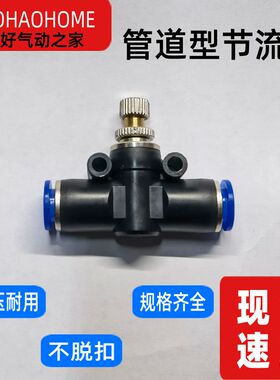 PA气动LSA-4快速LSA-6插LSA-8气管接头LSA-10管道型节流阀LSA-12