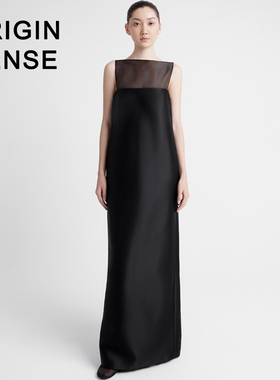 ORIGIN SENSE/知觉之门小众设计品牌新款慵懒薄纱拼接宽松直筒裙