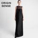 知觉之门小众设计品牌新款 ORIGIN SENSE 慵懒薄纱拼接宽松直筒裙