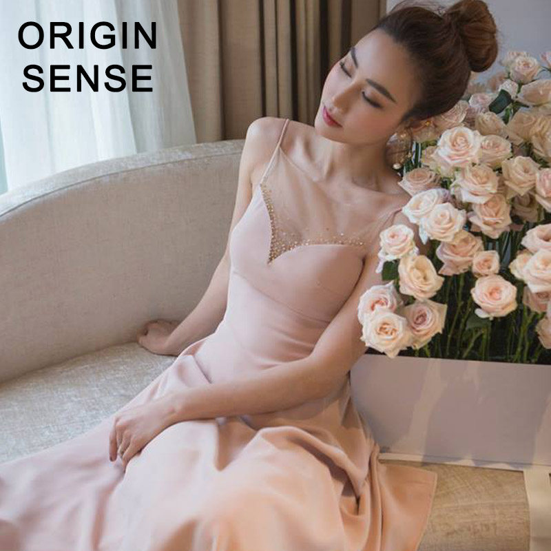 连衣裙2019款夏甜美气质长款高端正式场合赫本风礼服名媛收腰显瘦