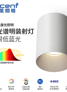 led明装射灯圆形防眩筒灯不吊顶免开孔吸顶斗胆灯小山丘客厅家用