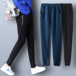 保暖裤 哈伦小脚裤 大码 女bf风长裤 休闲卫裤 秋冬加绒加厚运动裤