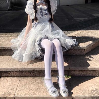 罗莉塔白色裤袜天鹅绒d白丝袜可爱女学生外穿jk过膝长筒袜超短筒