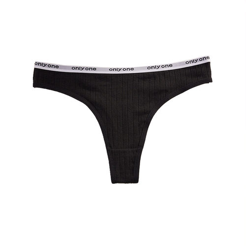 性感丁字裤女纯色字母腰带欧美女士丁字裤纯棉舒适透气内裤女