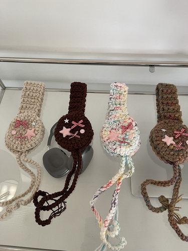 森系小星星蝴蝶结元素毛线耳罩