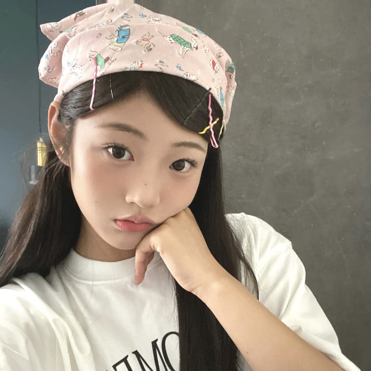 日系可爱狗狗包头防晒头巾女夏季双面可戴三角巾领巾ins法式发带