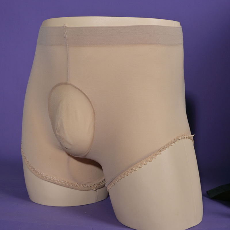 糖果色加大码三角蕾丝/平角薄内裤男士包蛋变装枪弹分离丝滑