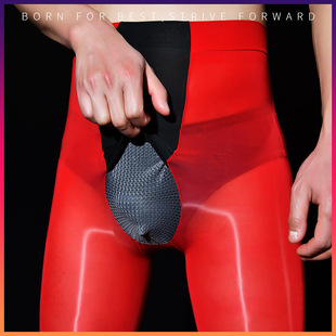 袜 丝袜超薄加大性感连裤 跨境新品 油光门禁黑丝横开口男士