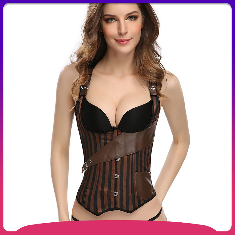 宫廷衣厂家直销 复古性感束腰收腹马甲吊带欧美内衣束身