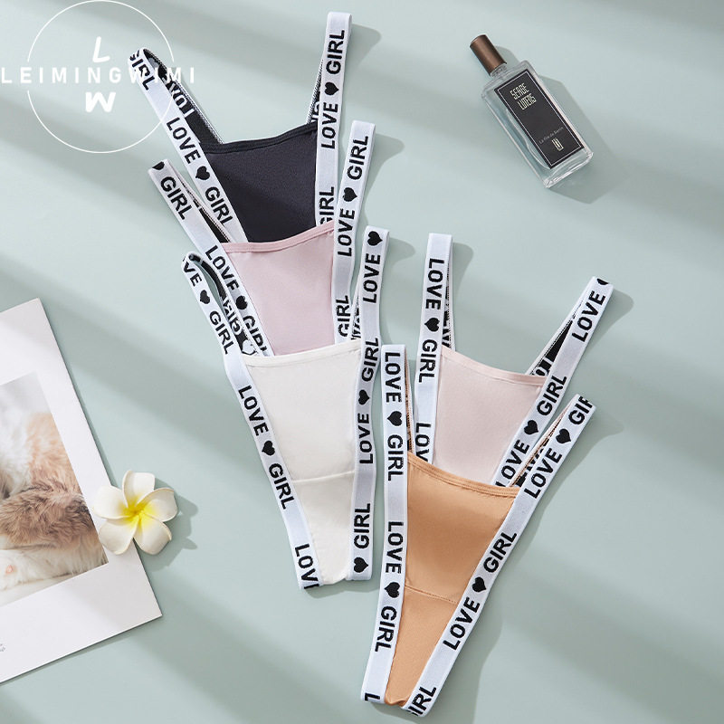 低腰性感女个性字母简约t裤纯棉裆舒适透气欧美迷人内裤女