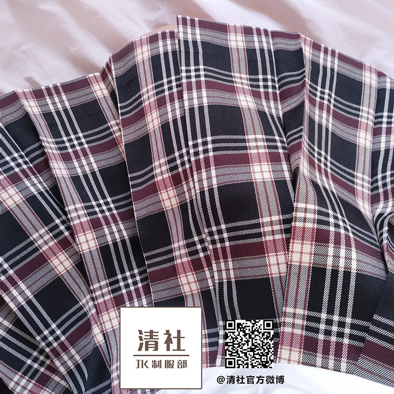 正统学院风半身裙jk制服黑色格裙