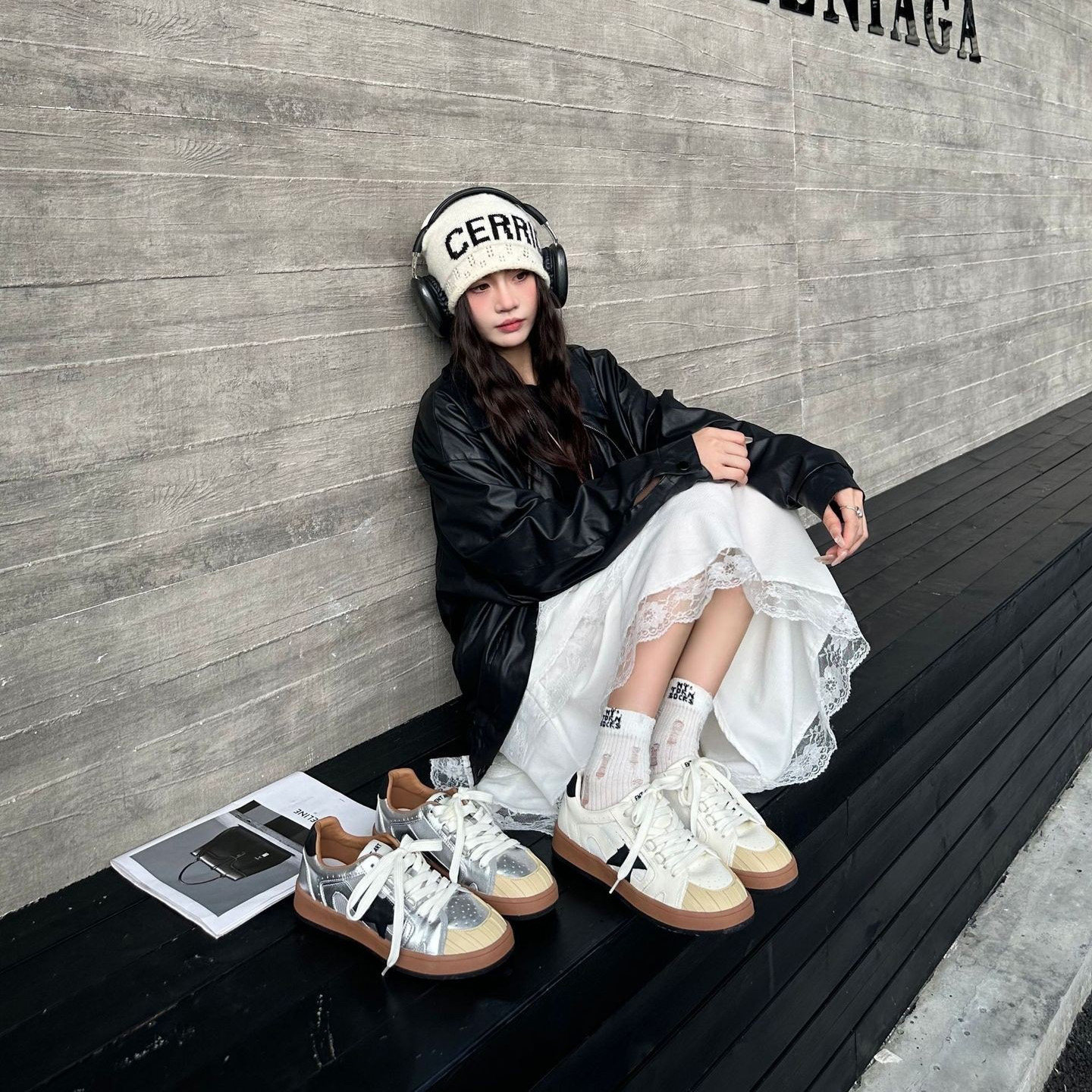 新款星星小脏鞋复古撞色系带休闲板鞋女平底圆头百搭德训鞋运动鞋,女鞋,休闲板鞋,淘宝优惠券,粉丝福利购,淘宝优惠卷