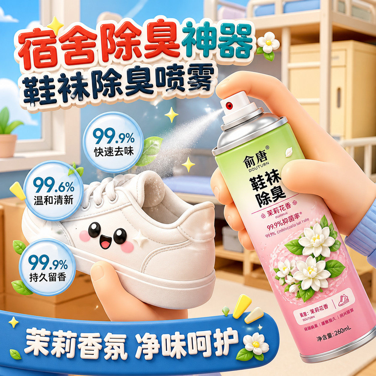 俞唐鞋袜香氛除臭喷雾除菌速干户外去异味脚汗味防臭浴足剂浴足剂