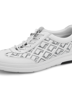 意大利进口沙驰男鞋2023春款真皮舒适超轻底时尚休闲皮鞋白色板鞋