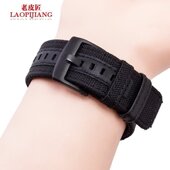 老皮匠帆布表带男适配Jeep 吉普牧马人JP15203防水运动男表链22mm