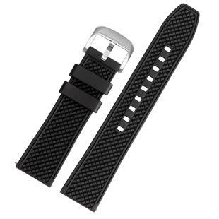 防尘氟橡胶表带适配浪琴康卡斯万国柏涛菲诺葡萄牙精工罐头2022mm