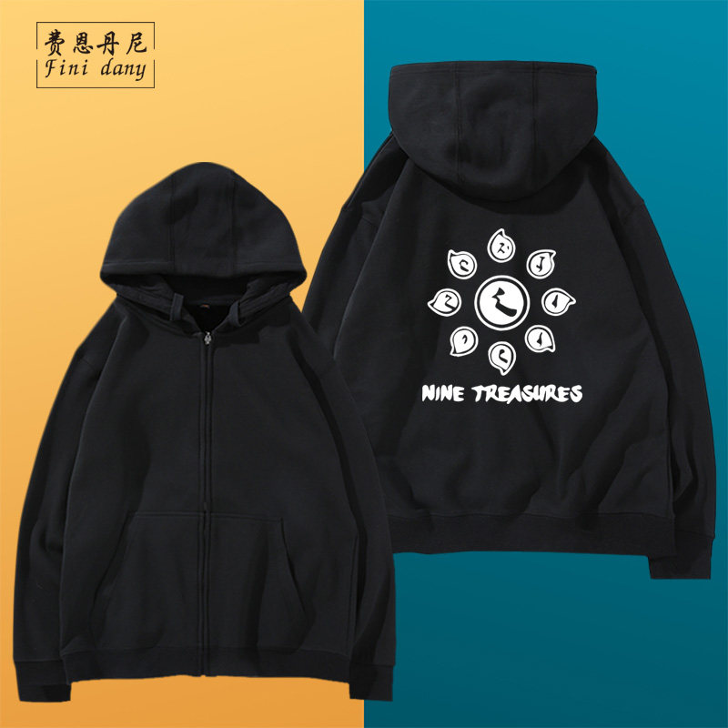 九宝乐队摇滚蒙古夏十丈铜嘴摇滚休闲男连帽拉链卫衣外套情侣长袖