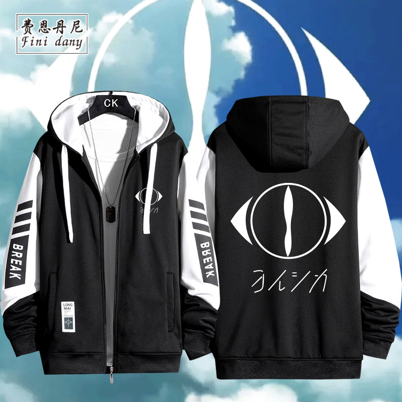 黑白拼色卫衣ヨルシカsuis衣服