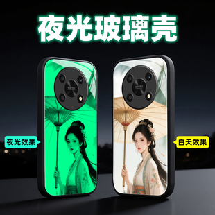 适用华为荣耀X30 直边网红男液态硅胶女江湖 max夜光玻璃手机壳畅玩x30i保护套HONOR防摔全包软超薄情侣新款