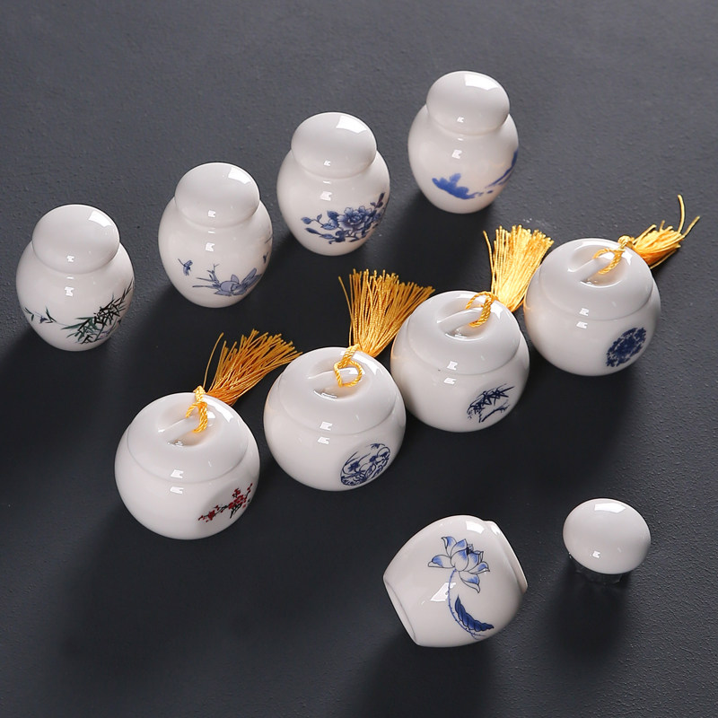 陶瓷密封茶叶罐古风小瓷瓶珍珠粉盒面霜罐香粉罐分装盒定制logo,餐饮具,茶叶罐,淘宝优惠券,粉丝福利购,淘宝优惠卷