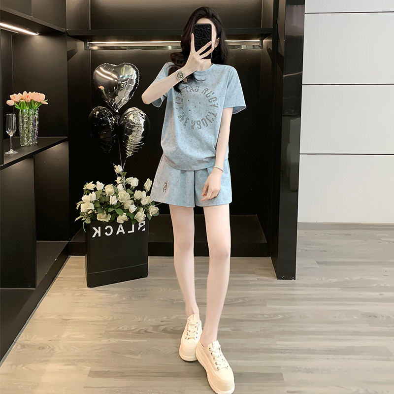 欧货时髦休闲运动套装女夏季薄款