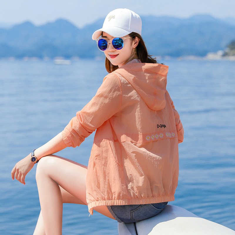 长袖防晒衣女2020新款百搭小雏菊短款双层防晒服ins潮薄款外套夏
