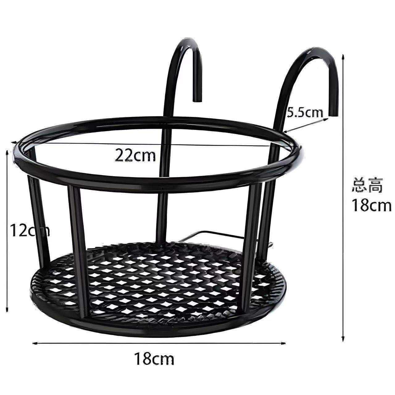 经济型黑色花篮阳台护栏悬挂式花架置物架花盆金属挂式架包邮