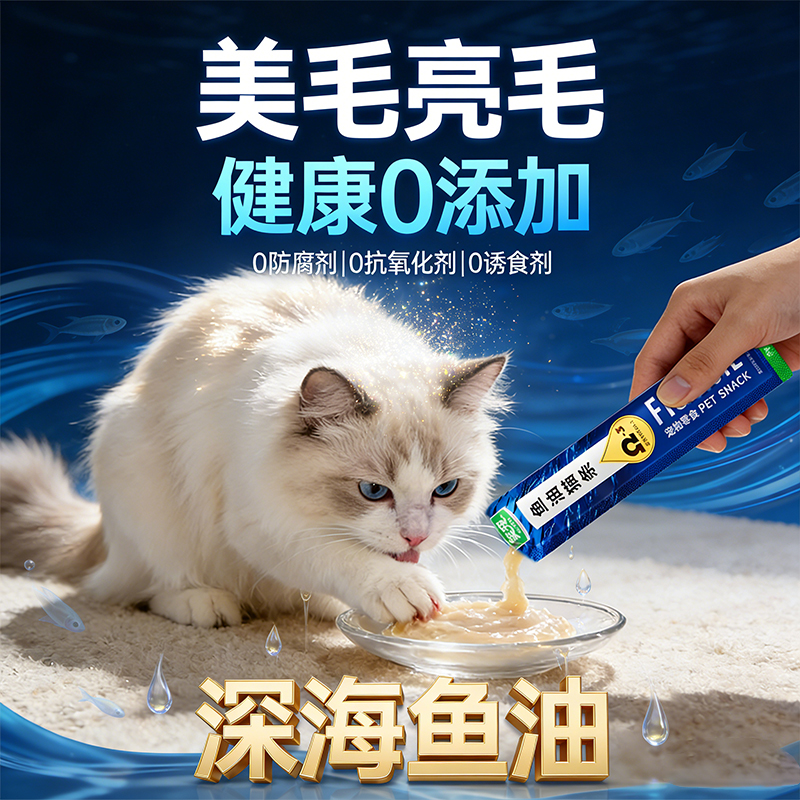 笑宠深海鱼油猫条化毛防掉毛美毛
