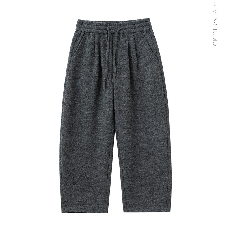 【50羊毛10醋酸】冬季直筒阔腿卫裤男休闲裤软糯垂感堆叠休闲裤,男装,卫裤,淘宝优惠券,粉丝福利购,淘宝优惠卷