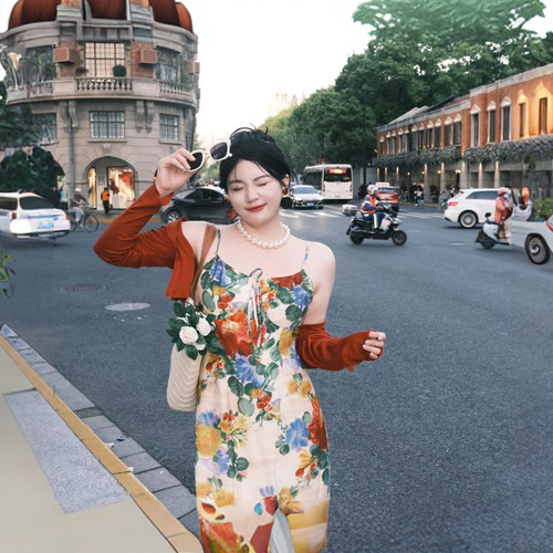 DATOO【绚烂夏日】微胖mm大码明媚感显白显瘦吊带连衣裙开衫套装