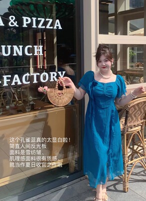 哒头.Studio【人间打光板】微胖mm大码2024新款新中式显瘦连衣裙