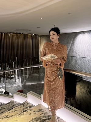 哒头STUDIO【繁花】设计感微胖mm大码2023新款显瘦修身连衣裙