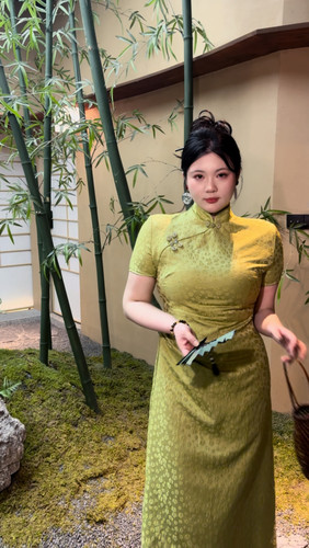 显瘦微胖连衣裙哒头设计中式新款