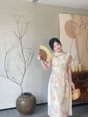 哒头.Studio【一池锦鲤】微胖mm大码2024显瘦设计感旗袍连衣裙