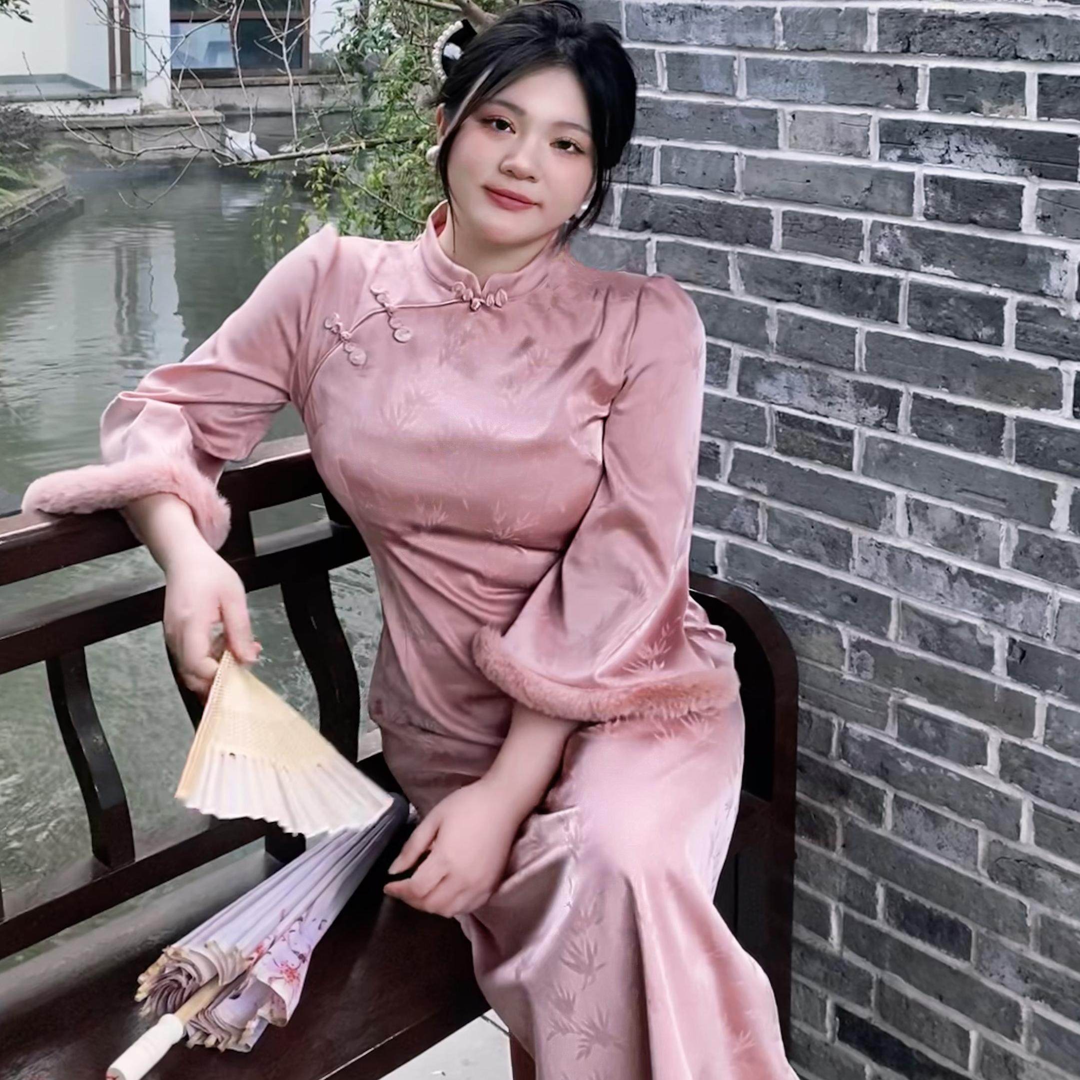 【爆款清清 春节可飞】【幽幽粉竹】微胖大码新款显瘦修身连衣裙,女装/女士精品,连衣裙,淘宝优惠券,粉丝福利购,淘宝优惠卷