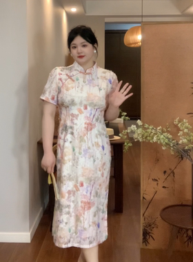 哒头.Studio【画中游】微胖大码2024年新中式显瘦初恋设计连衣裙