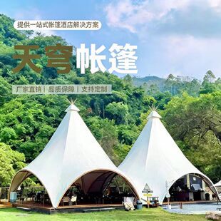 户外天穹帐篷户外露营便携式野营防晒防雨加大加厚度假村大型帐篷