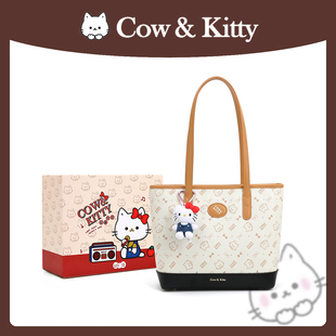 官方正品 卡通印花大容量单肩手提包包 Cow&Kitty托特包女2025新款