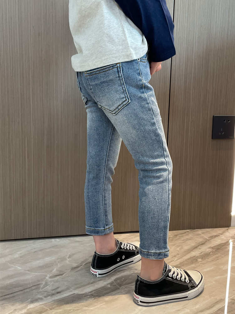 女童小脚修身铅笔牛仔裤子图片