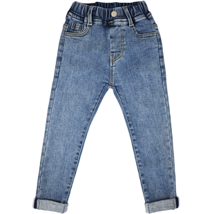 男童薄绒牛仔小脚修身铅笔裤瘦版一体绒抓绒韩版裤子2025儿童长裤