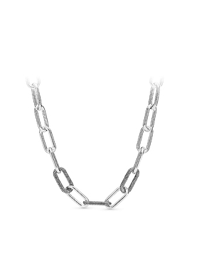 潘家S925纯银时尚百搭精致小众me系列环链锁骨链项链送女友