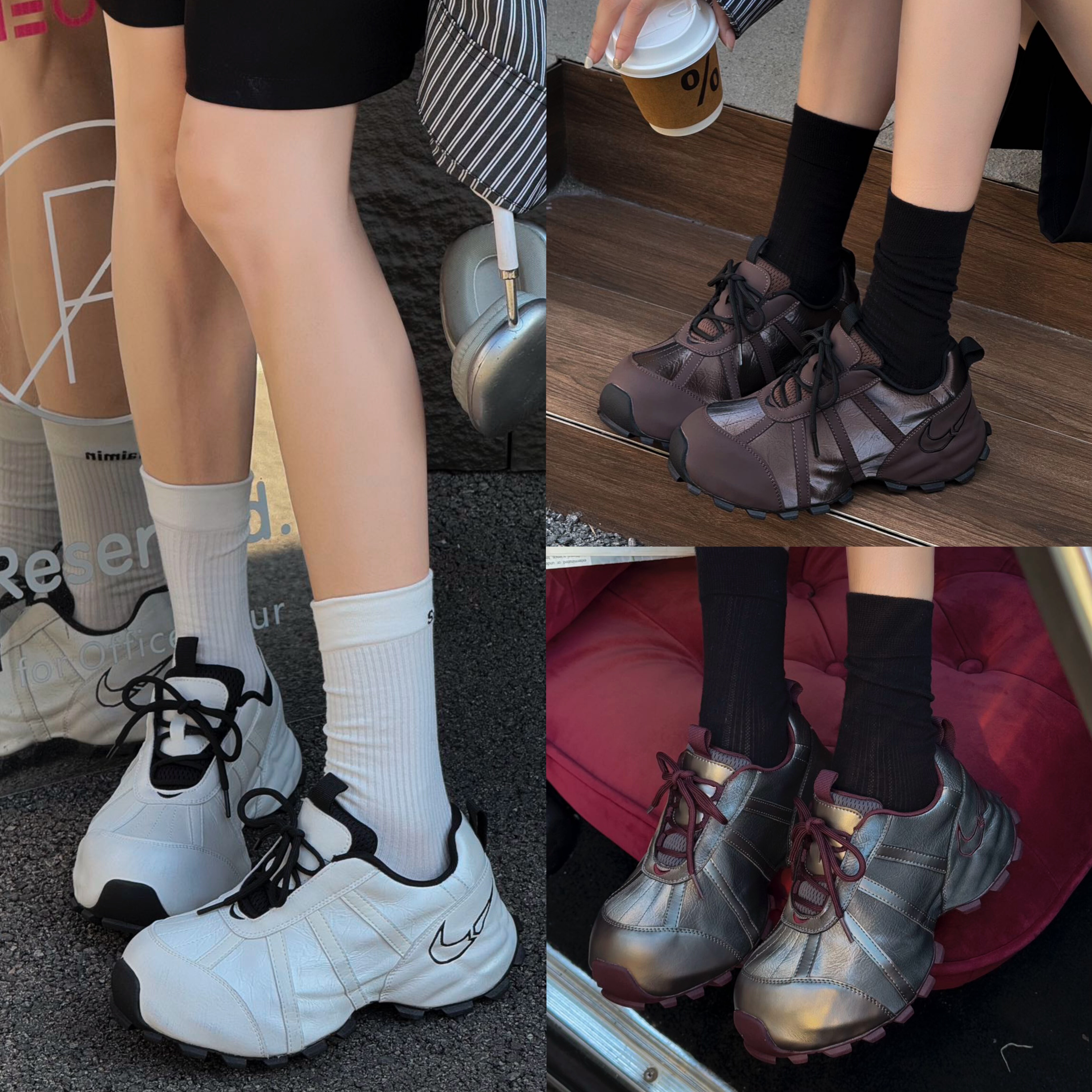 2025新款真皮厚底德训鞋女增高休闲运动阿甘鞋百搭舒适老爹女鞋