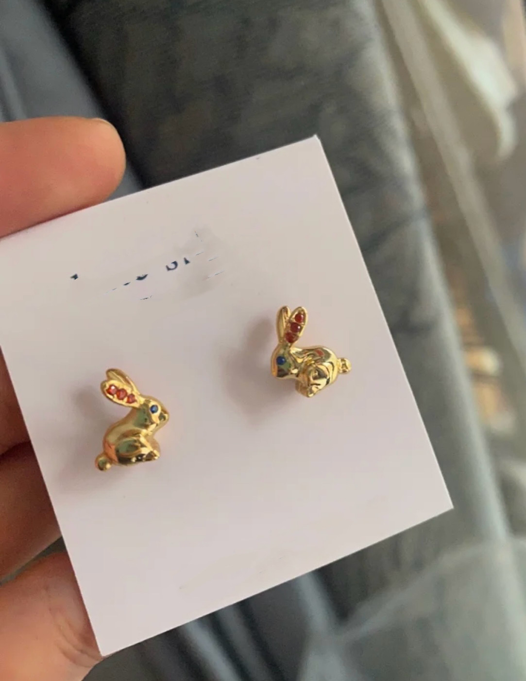高品质 出口欧美尾原单金色小兔子耳钉女